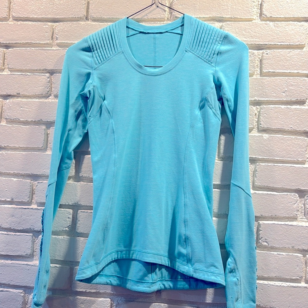 Lululemon athletic shirt in pale blue